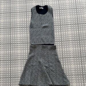 Sandro Navy Knit Top& Skirt Set